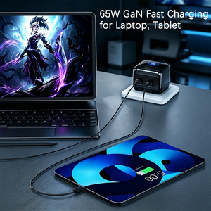 IBD 65W GAN เครื่องชาร์จเร็วแบบคู่ USB C PD อะแดปเตอร์ติดผนังพร้อมหน้าจอสี<span class=keywords><strong>1.3</strong></span> TFT จอแสดงพลังงานภาพสำหรับแล็ปท็อป iPhone CE FCC ROHS - Product Image 4