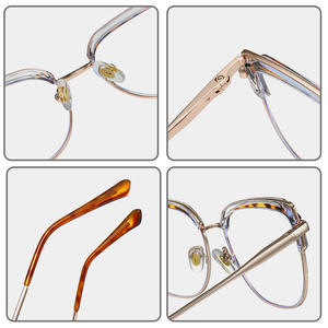 Monture de lunettes en métal Tr90 87322, rectangulaire, monture complète, protection anti-lumière bleue, unisexe - Product Image 5