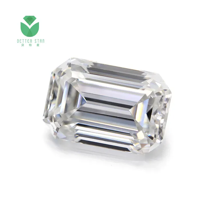 Diamant synthétique de laboratoire en vrac 0.5-2 Carat, coupe émeraude, certificat Igi