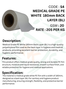Rouleau de film de protection médical en PE blanc 180 mm, haute performance, imperméable, pour les soins de santé et l'hygiène - Product Image 5