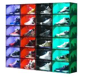 Supplier Underbed Storage Slide Out Clear Custom Shoe Containers Transparent Color Hard Plastic Shoe Box Foldable Drawer Stack