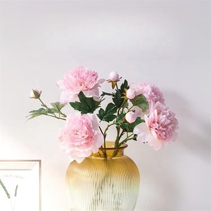 Flores Artificiales de Peonía Blanca y Rosa de Alta Calidad, 2 Cabezas Grandes de Tela de Seda para Decoración del Hogar y Bodas, para Navidad y Graduación - Product Image 5