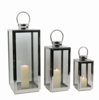 Lanternes à bougies réutilisables en acier inoxydable de haute qualité, pour événements intérieurs et extérieurs, fêtes, lanternes en verre métallique argenté pour mariage