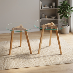 Modern Apartment Dining Room Furniture Round Tempered Glass Coffee <b>Table</b> - Product Image 3