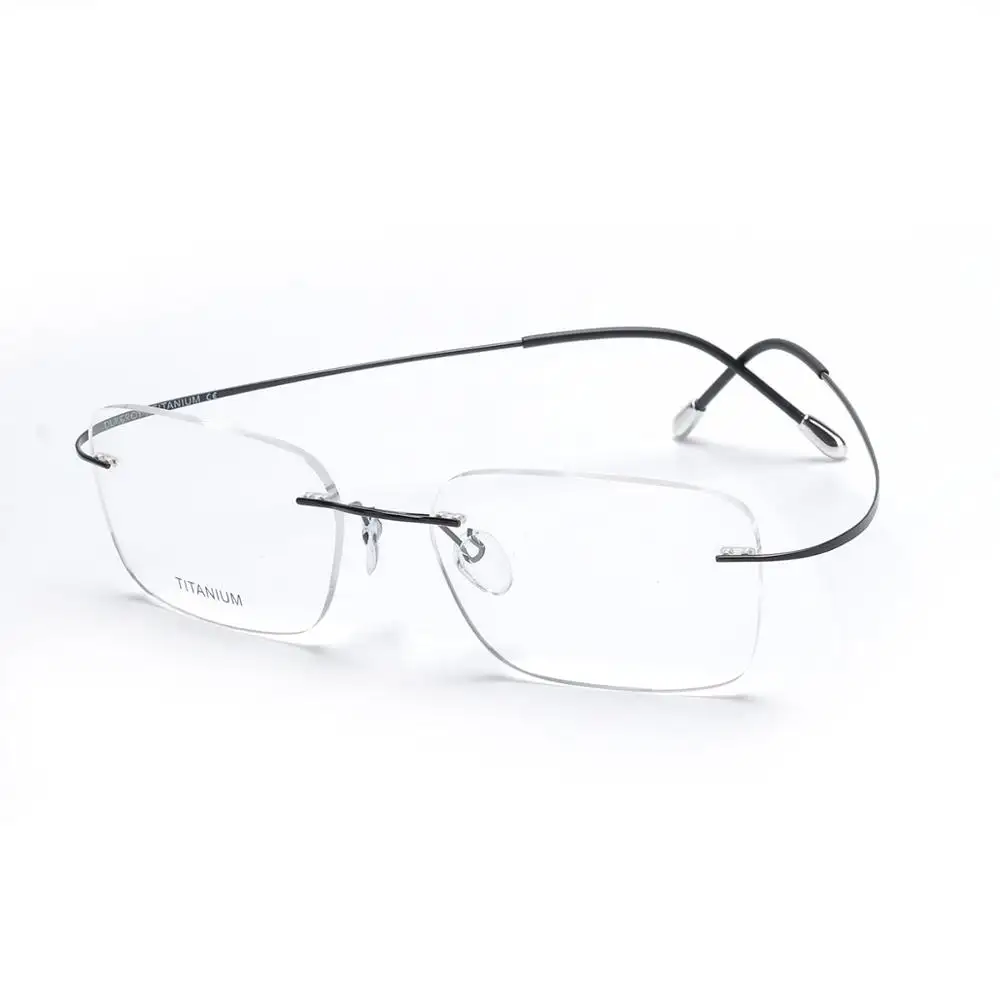 새로운 모델 무테 안경 메모리 티타늄 옵티컬 프레임 도매 광학 안경 스펙타클 근시 프레임