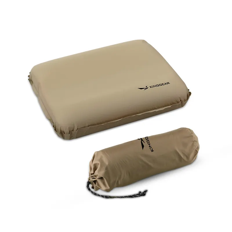 KingGear 야외 캠핑 여행 베개 가방 PInflatable 압축 베개 거품 스폰지 베개 인체 공학적 3D 지원