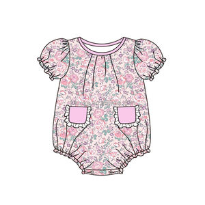 <span class=keywords><strong>Abiti</strong></span> per bambini all'ingrosso Boutique abbigliamento manica corta stampa floreale vestito per bambini <span class=keywords><strong>con</strong></span> pizzo - Product Image 5