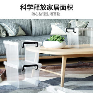 Caja de almacenamiento transparente, organizador de plástico con tapa, tamaño extra grande para ropa y juguetes, tipo rectangular de color sólido - Product Image 5