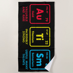 Logotipo de texto personalizado Microfibra Esperanza para la concientización sobre el cáncer de mama Toalla de baño Elementos de concientización sobre el autismo Tabla periódica Toalla de playa - Product Image 1