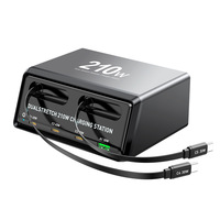 Nouveau chargeur GaN à charge rapide avec câble télescopique pour tablette, ordinateur, téléphone portable, station de charge rapide de bureau