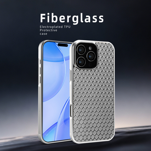 Étui de téléphone portable magnétique de luxe en fibre de verre 2026, fin et antichoc, pour 17 <span class=keywords><strong>Pro</strong></span> <span class=keywords><strong>Max</strong></span>/Air, nouveau design créatif en métal, fibre de carbone et TPU - Product Image 2