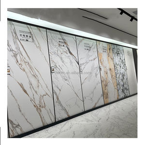 Azulejos Finos de Cerámica de Porcelana Pulida, Formato Grande de 1 Metro Cuadrado, Piedra Sinterizada de Travertino para Salón, Comedor, Sala de Estar y Exteriores - Product Image 2