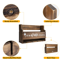 Porte-vin en pin massif, en bois, mural, rangement de cuisine, vente en gros