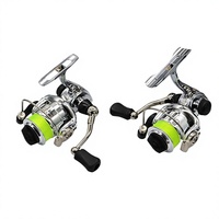Moulinet de pêche à la main gauche en alliage de zinc argenté avec système anti-retour pour la pêche en rivière, en lac et sur glace, mini moulinet à manivelle pour ligne de pêche