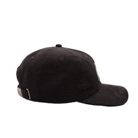 Casquette de baseball en velours côtelé marron avec logo brodé tendance, casquette de baseball en velours côtelé à 6 panneaux de haute qualité avec visière incurvée, personnalisable