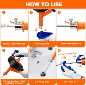 Spirale de nettoyage de canalisations Friendly Pipe Cleaning 10 m 13 m pour éviers de cuisine et de salle de bain, emballage pour vente par correspondance - Product Image 5