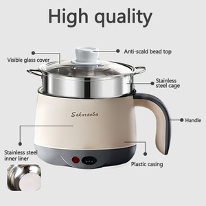 Multi Functional Mini Household Electric Hot <b>Pot</b> Integrated <b>Stainless</b> <b>Steel</b> Steamer <b>Pot</b> <b>Set</b> with Cooking <b>Pot</b> 1.8L - Product Image 3