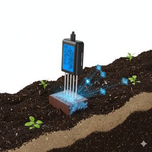 Cảm biến chất lượng không khí và đất Modbus đo độ ẩm, độ pH, độ dẫn điện, nitơ, photpho, kali - Product Image 1