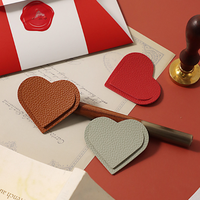 Marque-pages décoratifs en cuir PU en forme de cœur pour cahiers scolaires réutilisables