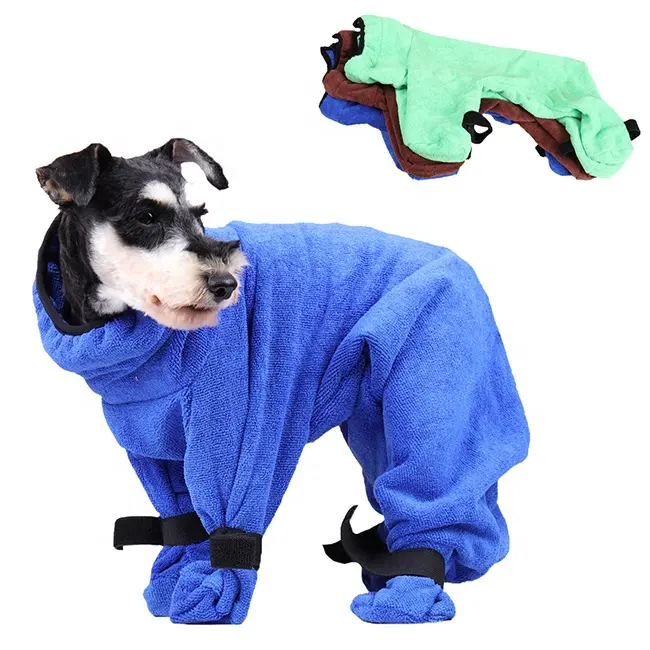 Bata de baño superabsorbente para mascotas, Toalla de microfibra para perro, Toalla de baño ajustable de secado rápido para perro
