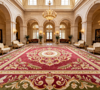 Vintage Orientalisches Muster Wand-zu-Wand Teppichboden Maßgefertigte Farbe Komplette Teppichrolle für Moschee Hotel Lobby