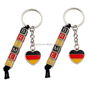 Porte-clés en métal en forme de cube sur le thème de la Géorgie - Porte-clés alphabet en émail rouge et argenté pour souvenir de voyage, cadeau touristique - Product Image 3