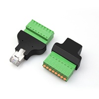 Adaptateur RJ45 vers bornier à ressort 8 broches, convertisseur Ethernet sans soudure, connecteur de port réseau industriel 8P8C