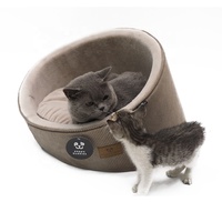 LS peppy friends – lit de chat en mousse personnalisée en velours côtelé, nouveau design en forme de souche, oreiller amovible pour chats