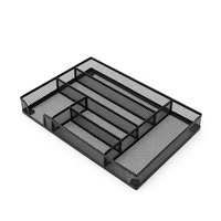 Organisateur de bureau en métal à plusieurs compartiments, avec séparateurs, pour le rangement de fournitures de bureau