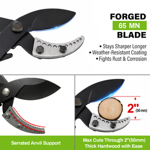 6 Level <strong>Telescopic</strong> <strong>Loppers</strong> 65 Manganese Steel Heavy Duty Branch Trimmer Rubber Anti-Slip Grip Hedge Shears Garden Fruit <strong>Tree</strong> - Product Image 2