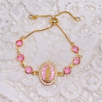 Bracelet chrétien fait à la main 2022 Mary rose cristal perlé vierge Marys Bracelets ajustables classiques bijoux cadeau