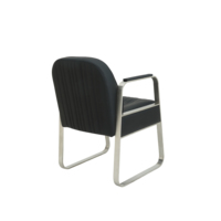 Fauteuil d'attente moderne pour salon de coiffure, partie supérieure, structure en acier inoxydable, fauteuil de coupe de cheveux en cuir PU pour salon de beauté