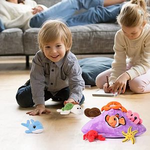 Bộ Động Vật Đại Dương Mềm Mại Sang Trọng Tùy Chỉnh Với Nhà Vỏ Sò Biển Sang Trọng Bao Gồm Rùa Nhồi Bông Tôm Hùm Cua Cá Heo Quỷ Bạch Tuộc - Product Image 5