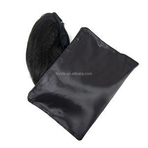 AliLeader özel Logo saç ekleme çanta peruk ambalaj çanta fermuar ipeksi saten saç demetleri peruk çanta - Product Image 6