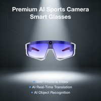 Kacamata Pintar Olahraga AI Premium 8MP EIS Anti-Goyang Kamera Aksi Sudut Pandang Pertama 290mAh AI Terjemahan Real-Time Wi-Fi Cepat