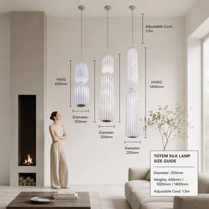 <span class=keywords><strong>Suspension</strong></span> cylindrique double couche en tissu imitation soie Wabi Sabi pour chambre, café, hôtel, décoration intérieure - Product Image 5