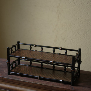 Bamboo double-layer cup rack, teapot rack, <b>teacup</b> rack, tea set storage rack, display rack, bamboo tea rack, drain rack - Product Image 1