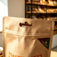 Sac en papier kraft imprimé en héliogravure personnalisé pour aliments pour animaux de compagnie, résistant à l'humidité, emballage pour chiens et chats, pochette refermable à fermeture éclair