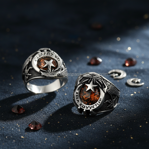 925K Sterling Silver Art Zircon Moonstar <b>Ring</b> <b>Men</b> Ataturk Claws Resizable Gemstone Jewelry Engagement Party Set Expert Inlay - Product Image 3