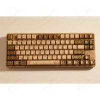 TechRexy Keycaps Personnalisés Vintage Beige Ivoire avec Accents Dorés, Série Heritage Legends, Doubleshot PBT, Kit Complet pour Clavier, Logo Personnalisé