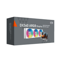 Refroidisseur de processeur liquide ARGB 360 mm pour DX360, écran LCD, radiateur de refroidissement par eau AIO, ventilateur RGB, roulement à billes, cuivre, aluminium