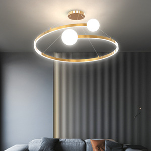 Lustre en forme d'anneau de style moderne nordique minimaliste de designer italien pour les chambres de filles et les salons de luxe - Product Image 6