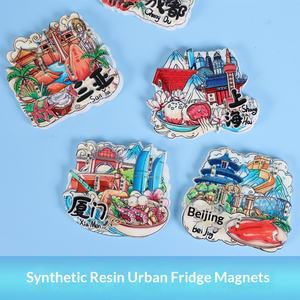 Aimants de réfrigérateur de ville touristique chinoise, souvenirs de lieux emblématiques de Pékin et de Shanghai, autocollants magnétiques en résine 3D de dessins animés, souvenirs de sites touristiques chinois - Product Image 2