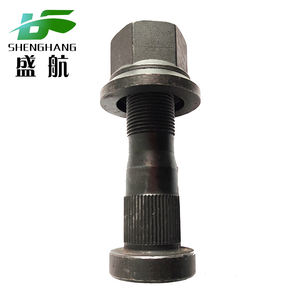 Nieuwe Shenghang <span class=keywords><strong>SAF</strong></span> vervangende wielnaafbout M22*1.5/M24*1.5 40Cr 35CrMo 10.9 12.9 HRC gefosfateerd zilver Dacromet zink - Product Image 1