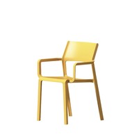 Fauteuil empilable coloré en PP, chaise en polypropylène avec accoudoirs, gain de place, pour la maison, le salon, le balcon, le bureau