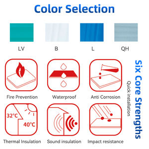 Lámina <span class=keywords><strong>de</strong></span> Techo <span class=keywords><strong>de</strong></span> UPVC Moderna, Impermeable, Anticorrosión, <span class=keywords><strong>de</strong></span> 2.5mm y 3mm, Tejas Trapezoidales Blancas para Almacenes y Mercados Agrícolas - Product Image 3