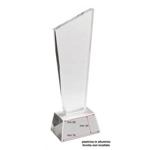 Trofeo de Cristal con Base de Cristal K 5-H 240MM con Impresión UV para Placas y Medallas de Ferias Comerciales - Product Image 2