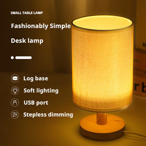 Lampe décorative moderne et simple en bois massif avec LED, idéale pour table de chevet, bureau ou étude, lumière douce et économe en énergie, à personnaliser. - Product Image 4