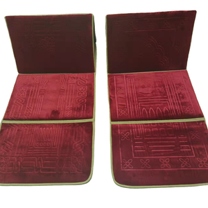 Tapis de Prière Musulman Pliable Gaufré Très Demandé Sejadah <span class=keywords><strong>Sandar</strong></span> avec Dossier et Poche - Product Image 1