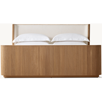 Lit double en bois massif de style américain, meubles de chambre à coucher modernes, simples et rétro, personnalisables, sans espace de rangement